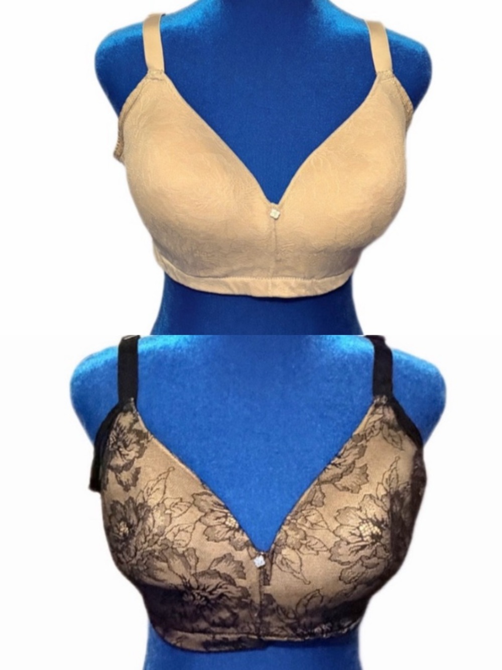 Bundle of 2 Breezies Air Effects Breathable Contour Wirefree Bras 36DD